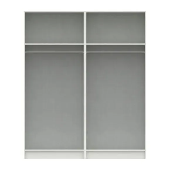 4-Door Wardrobe with Mirror - Grey