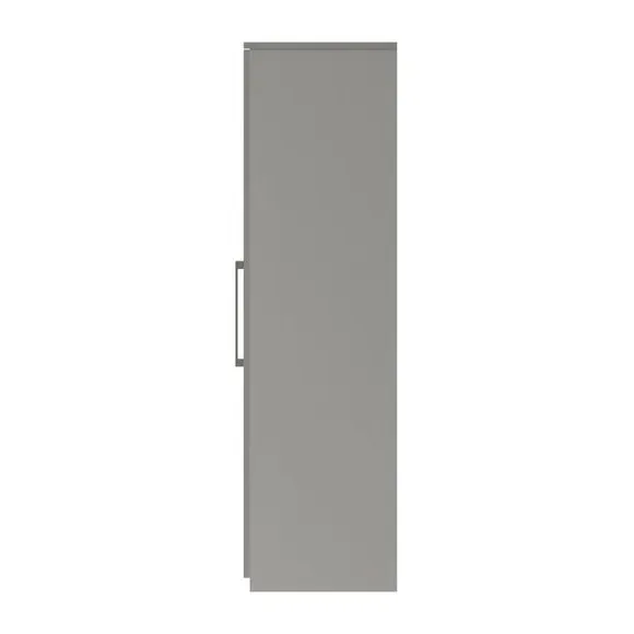 4-Door Wardrobe with Mirror - Light Grey