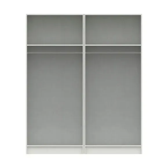 4-Door Wardrobe with Mirror - White