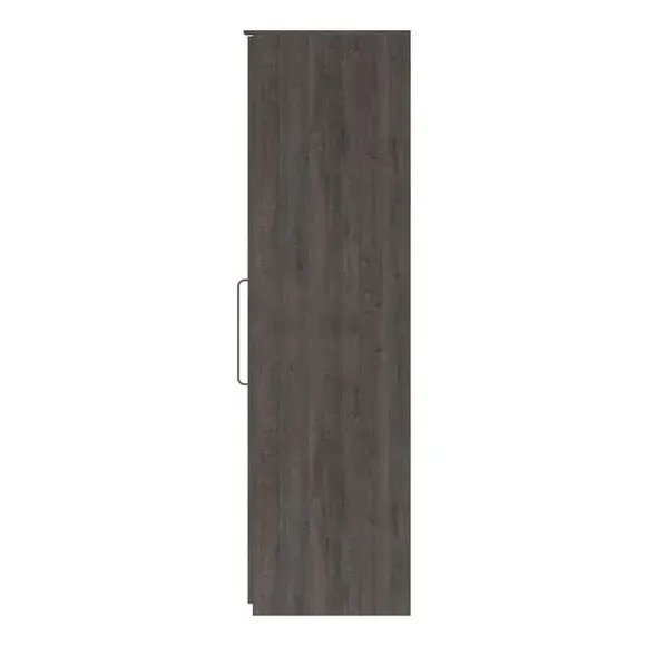 4-Door Wardrobe with Mirrors - Dark Grey