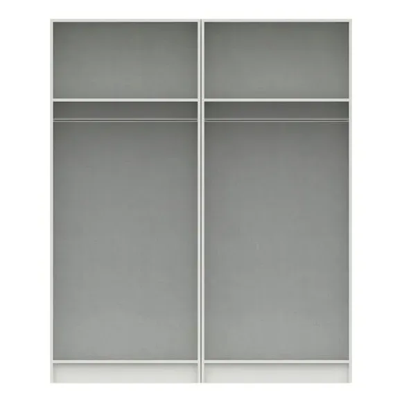 4-Door Wardrobe with Mirrors - Dark Grey