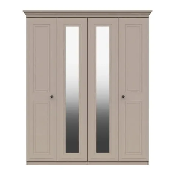4-Door Wardrobe with Mirrors - Earth, Melamine image