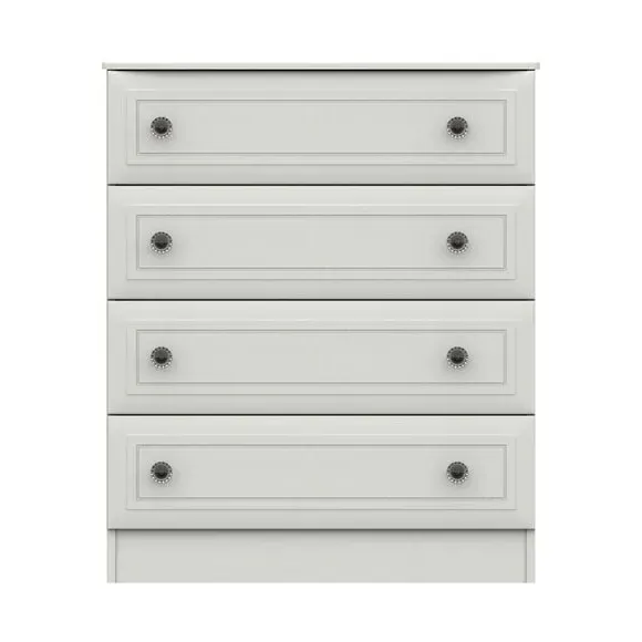 4-Drawer Chest with Crystal Handles - White