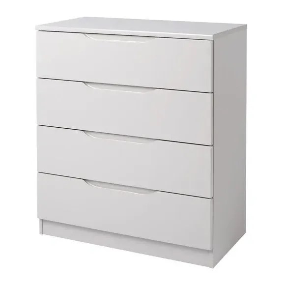 4-Drawer Chest with Handle-less Design - Light Grey