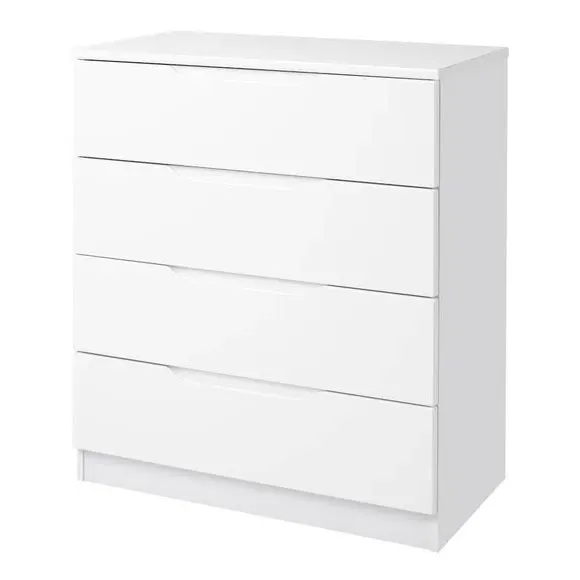 4-Drawer Chest with Handle-less Design - White image