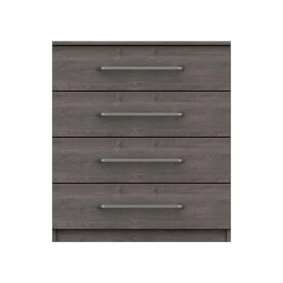 4-Drawer Chest with Metal Handles - Dark Grey image