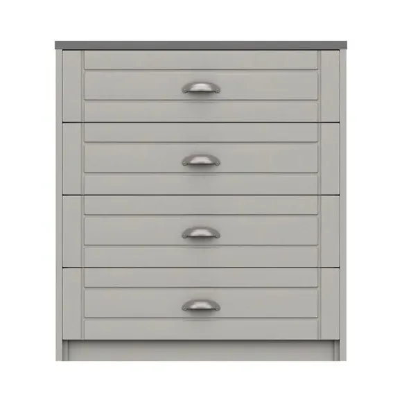 4-Drawer Chest with Metal Handles - Grey image