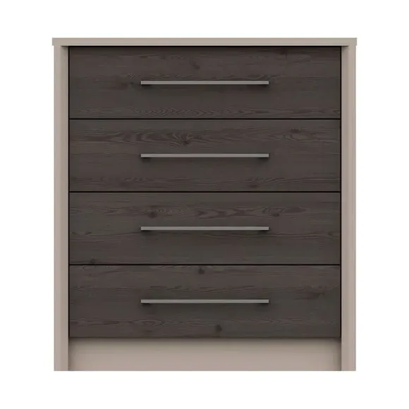 4-Drawer Chest with Oak Fronts - Dark Wood image