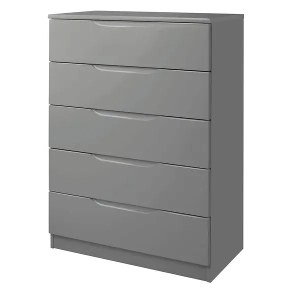 5-Drawer Chest Handle-less Design - Grey image