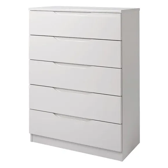 5-Drawer Chest Handle-less Design - Light Grey