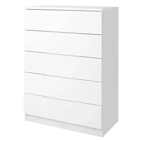 5-Drawer Chest Handle-less Design - White