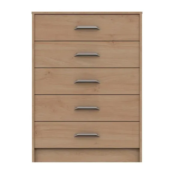 5-Drawer Chest with Cup Handles - Oak