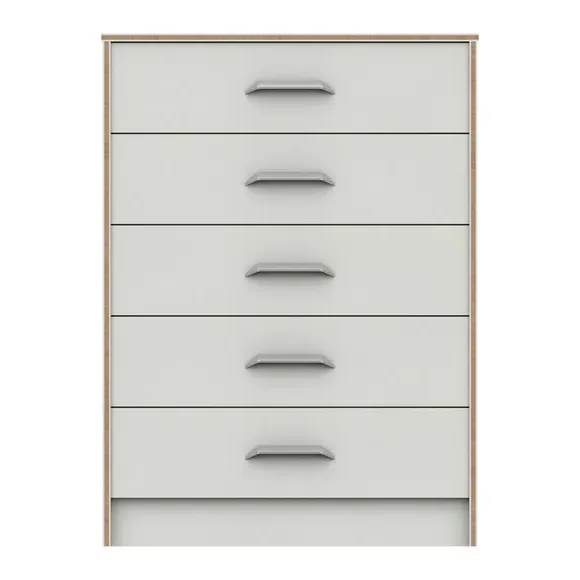 5-Drawer Chest with Cup Handles - White