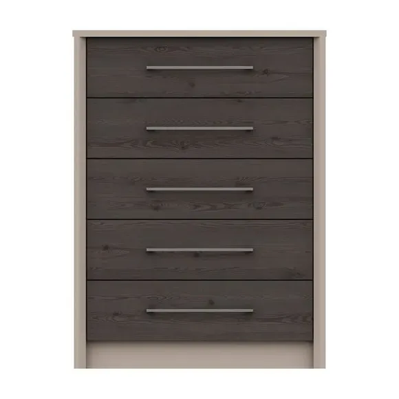 5-Drawer Chest with Handles - Dark Wood image