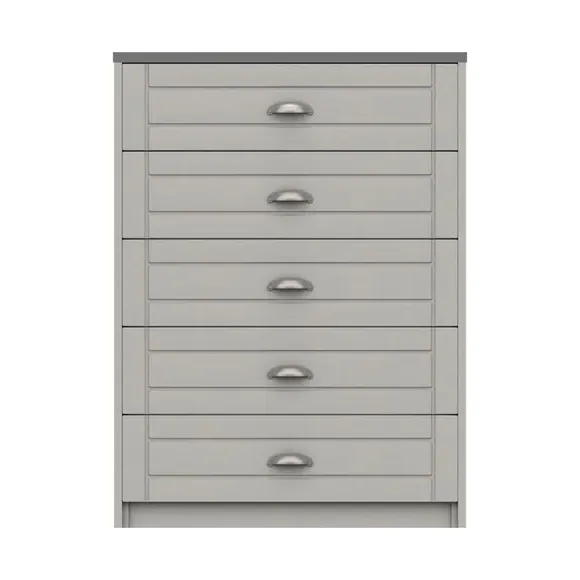 5-Drawer Chest with Metal Handles - Grey image
