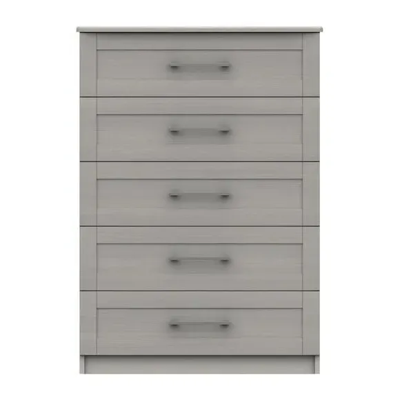 5-Drawer Chest with Shaker Handles - Light Grey