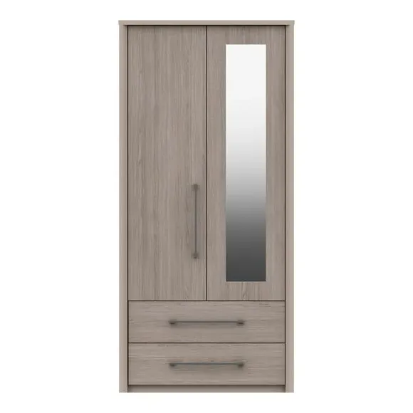 Double 2 Drawer Wardrobe - Light Oak