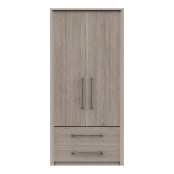 Double 2 Drawer Wardrobe - Light Oak