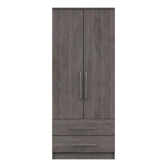 Double Wardrobe with 2 Drawers - Dark Grey image