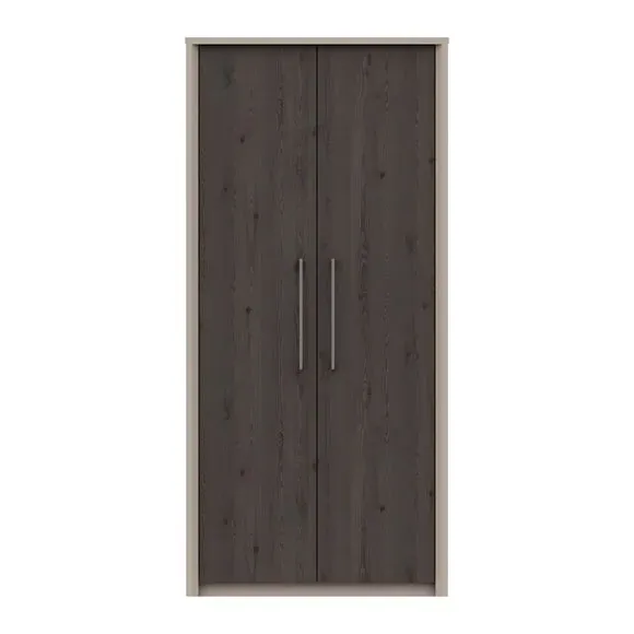 Double Wardrobe with Hanging Rail - Dark Wood image