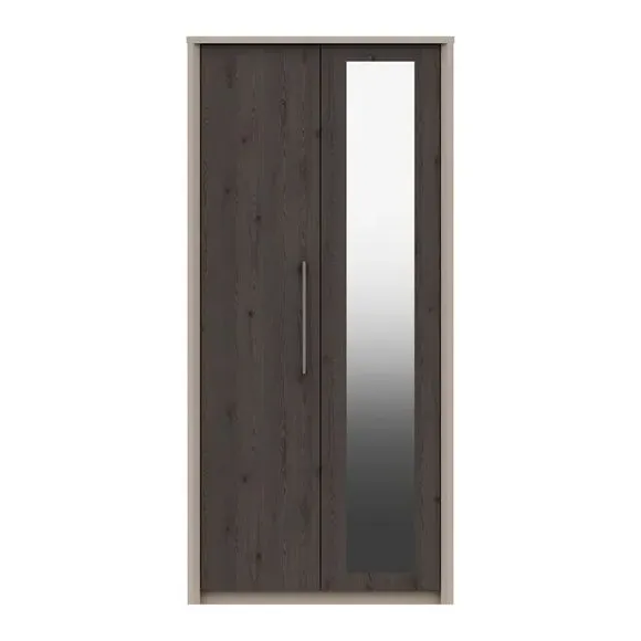 Double Wardrobe with Hanging Rail - Dark Wood
