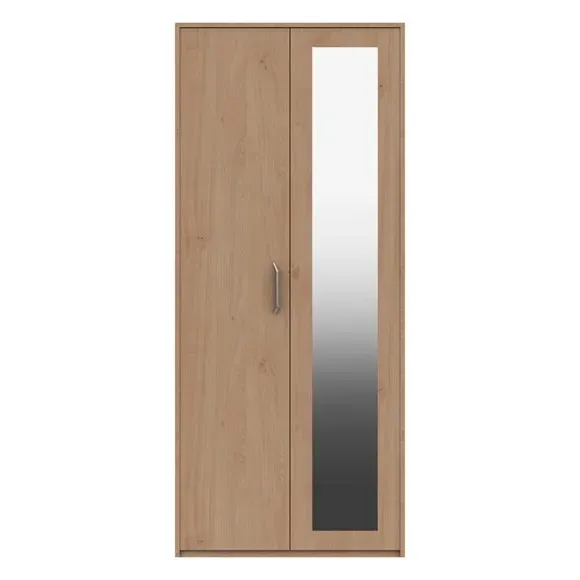 Double Wardrobe with Mirror Option - Oak