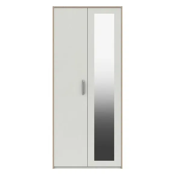 Double Wardrobe with Mirror Option - White
