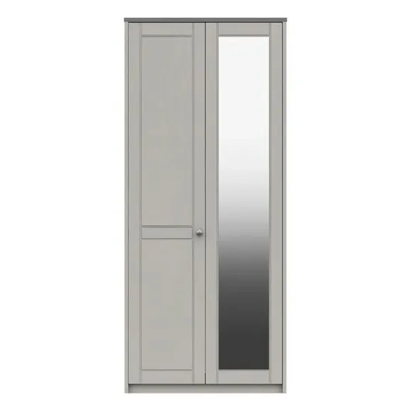 Double Wardrobe with Routed Doors - Grey