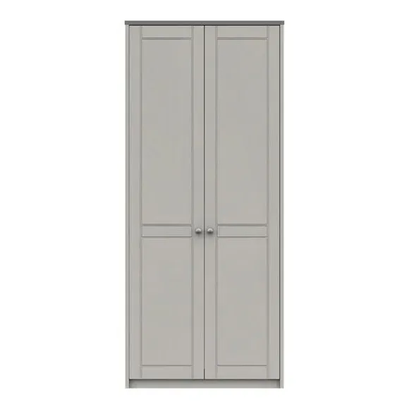 Double Wardrobe with Routed Doors - Grey image