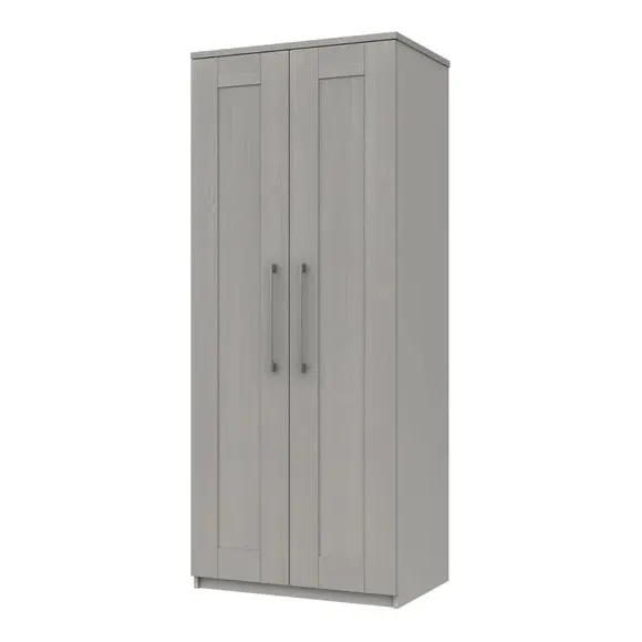 Double Wardrobe with Shaker Doors - Light Grey