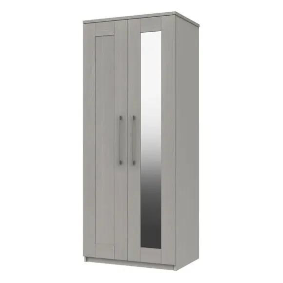 Double Wardrobe with Shaker Doors - Light Grey