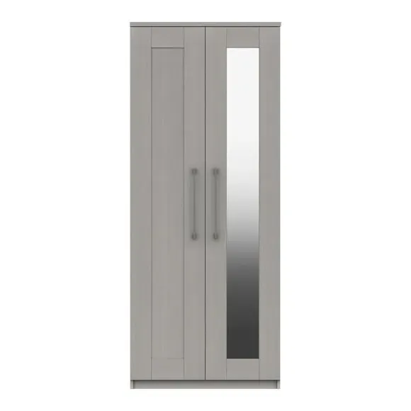 Double Wardrobe with Shaker Doors - Light Grey