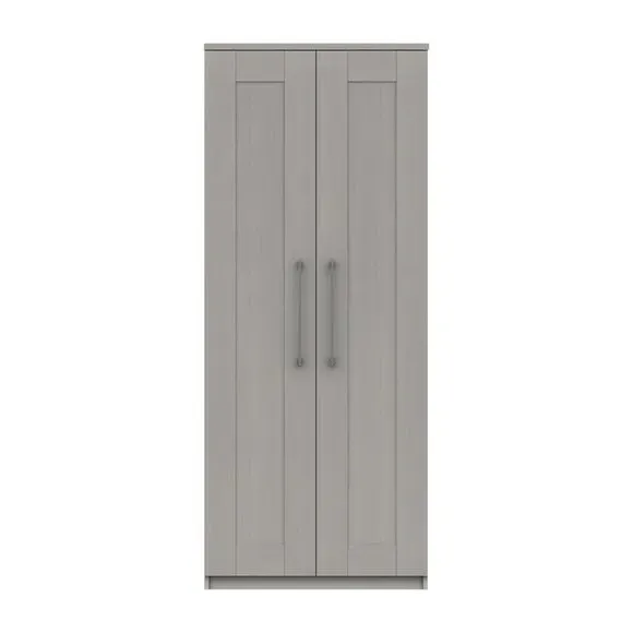 Double Wardrobe with Shaker Doors - Light Grey