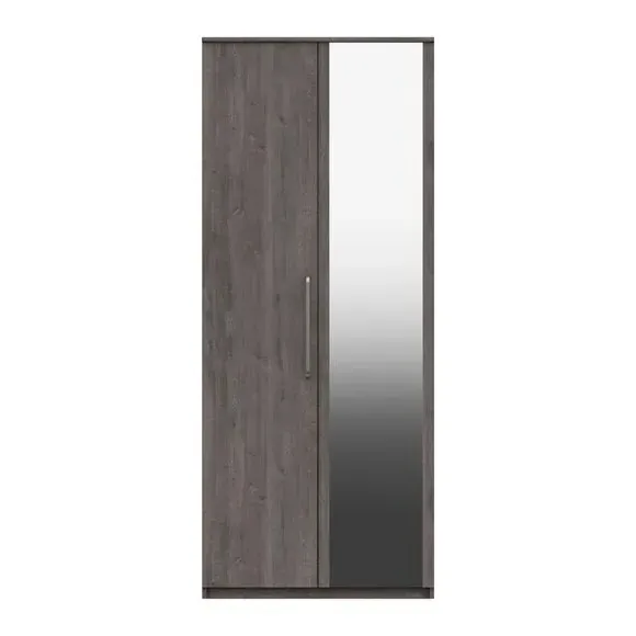 Double Wardrobe with Shelf - Dark Grey