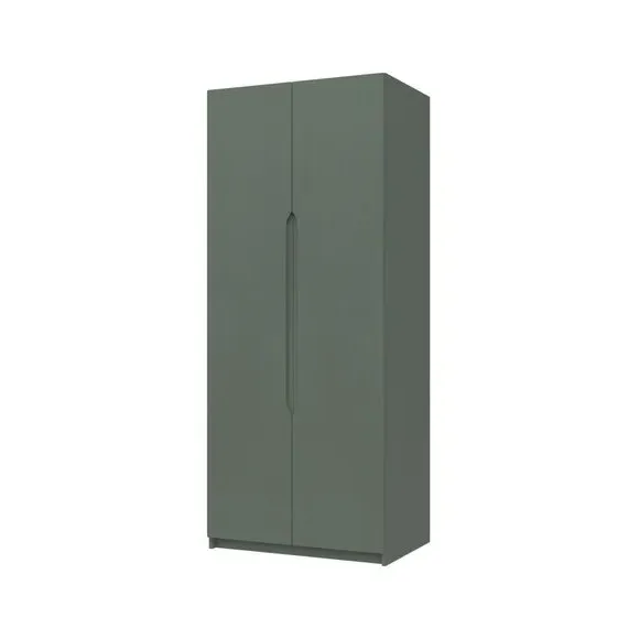 Double Wardrobe with Shelf - Sage, High Gloss