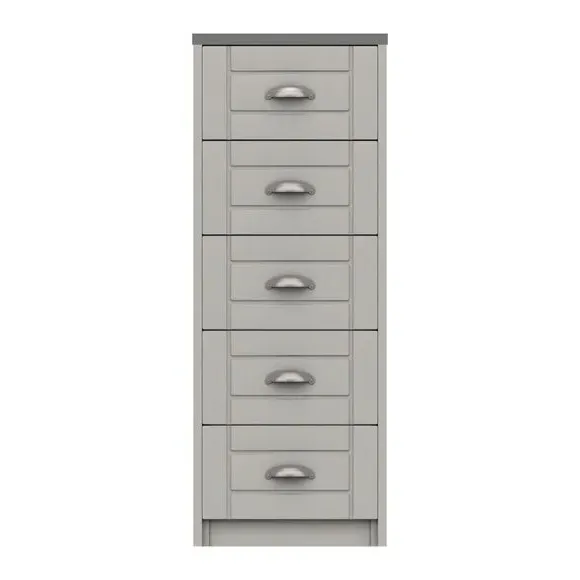 Tall 5 Drawer Chest - Grey image