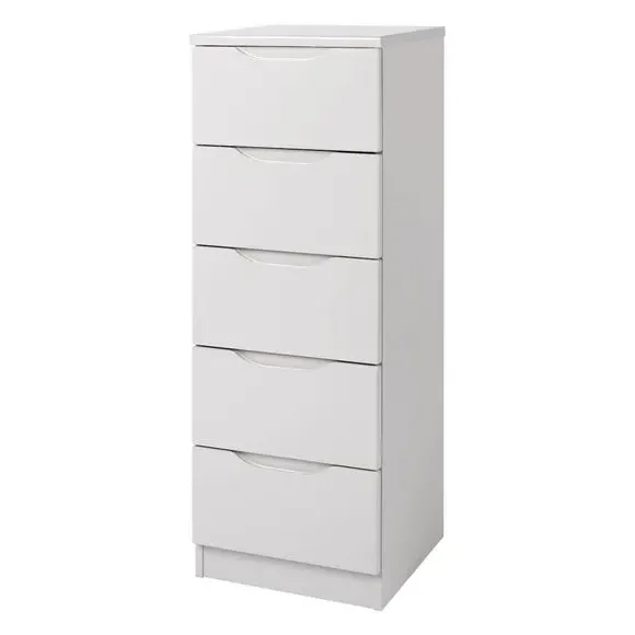 Tall 5-Drawer Chest Handle-less - Light Grey