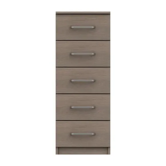 Tall 5 Drawer Chest - Light Grey