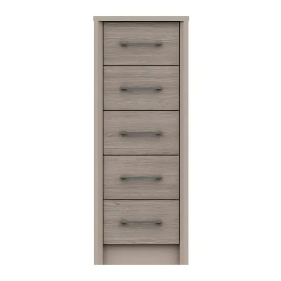 Tall 5-Drawer Chest - Light Oak, Oak Effect