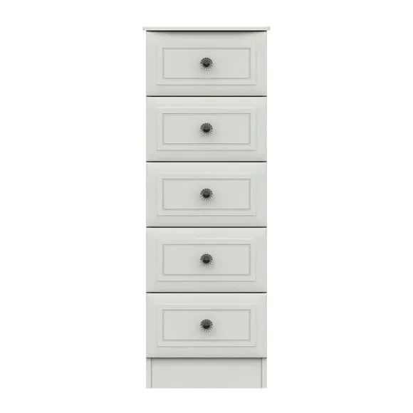 Tall 5 Drawer Chest - White