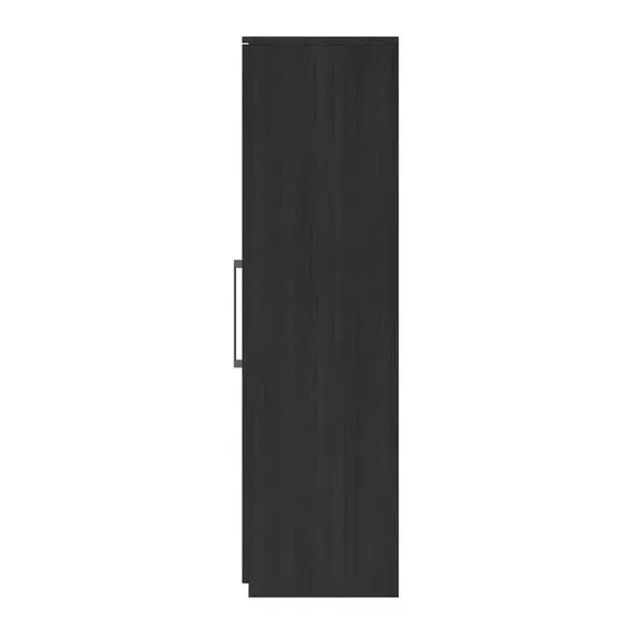 Triple Mirrored Wardrobe with Handles - Grey