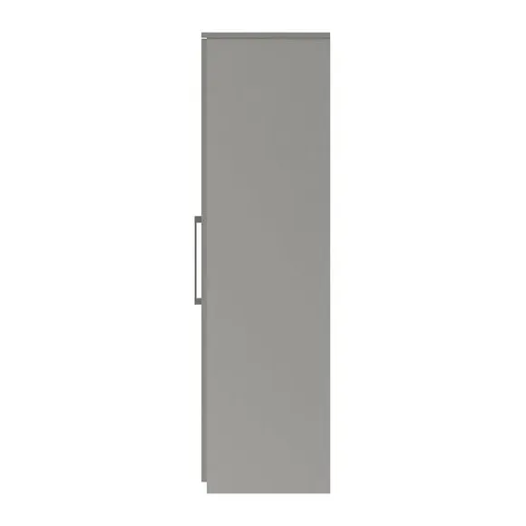 Triple Mirrored Wardrobe with Handles - Light Grey