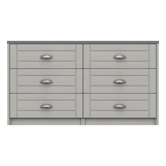 Wide 6 Drawer Chest - Grey image
