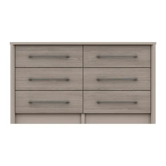Wide 6-Drawer Chest - Light Oak, Oak Effect