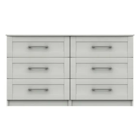 Wide 6-Drawer Chest with Handles - White
