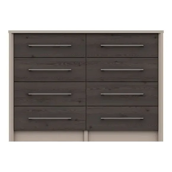 Wide 8 Drawer Chest - Dark Wood image