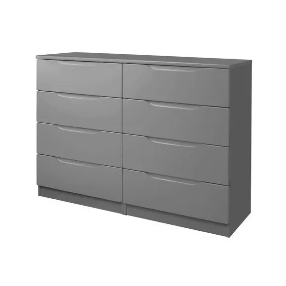 Wide 8 Drawer Chest Handle-less - Grey image