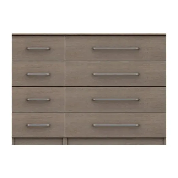 Wide 8-Drawer Chest - Light Grey