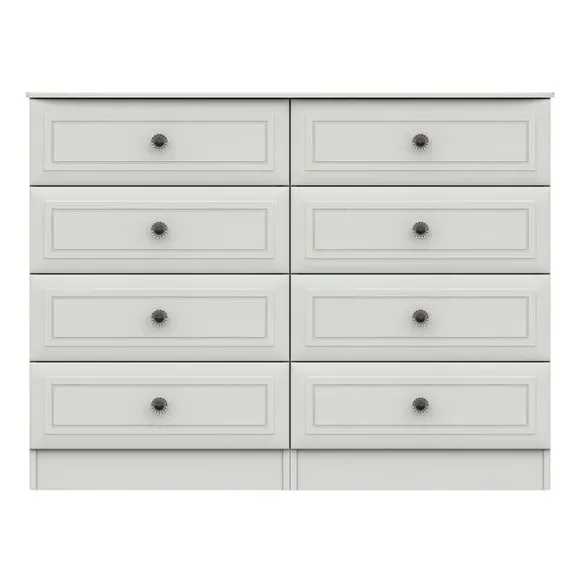 Wide 8 Drawer Chest - White