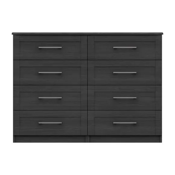 Wide 8 Drawer Chest with Handles - Grey image